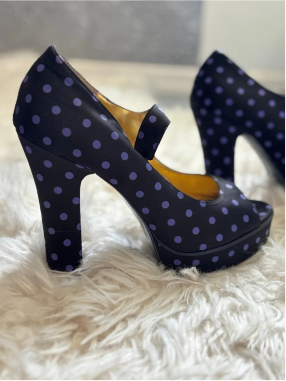 Well worn woman's platform heels 7